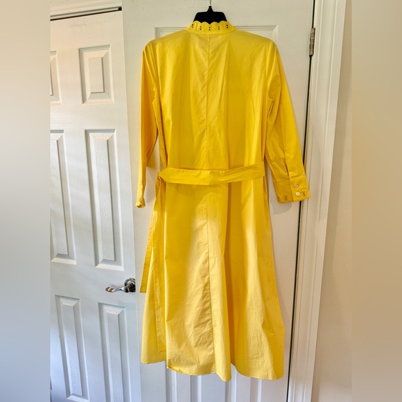 Carolina Herrera Eyelet Embroidered Midi Shirt dress NWT sz 8 - Picture 5 of 13